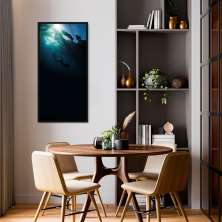 Quadro Mergulho no Oceano Croácia 120x60 Caixa Preto