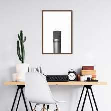 Quadro Microfone 43x30 Caixa Marrom