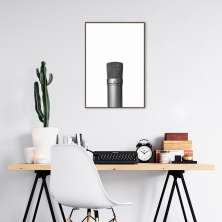 Quadro Microfone 43x30 Filete Marrom