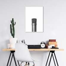 Quadro Microfone 60x43 Filete Branco