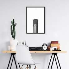 Quadro Microfone 86x60 Caixa Preto