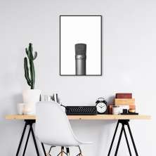 Quadro Microfone 86x60 Filete Preto