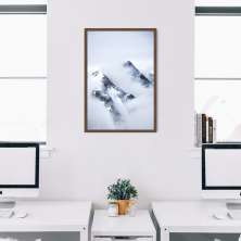 Quadro Montanha Nevada 43x30 Caixa Marrom