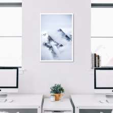 Quadro Montanha Nevada 86x60 Caixa Branco