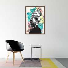 Quadro Mulher Negra Cores 86x60 Caixa Marrom
