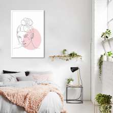 Quadro Mulher em Linhas Confiante 86x60 Caixa Branco