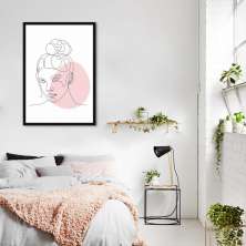 Quadro Mulher em Linhas Confiante 86x60 Caixa Preto
