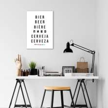 Quadro Palavra Cerveja Idiomas 100x70 Sem Moldura