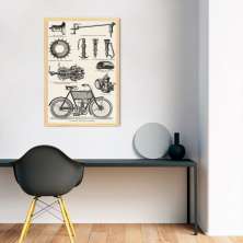 Quadro Peças de Motocicleta de 1894 86x60 Caixa Marfim