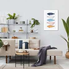 Quadro Peixinhos Coloridos 100x70 Filete Branco