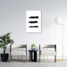 Quadro Pincelada Tripla 100x70 Caixa Branco