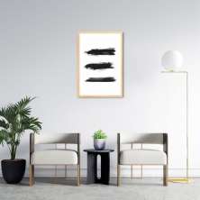 Quadro Pincelada Tripla 100x70 Caixa Marfim
