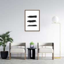 Quadro Pincelada Tripla 43x30 Caixa Marrom