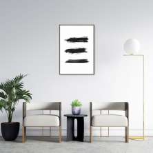 Quadro Pincelada Tripla 86x60 Filete Marrom