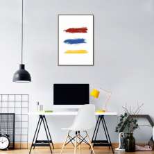Quadro Pinceladas Coloridas 100x70 Filete Marrom
