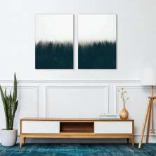 Quadro Pinheiros Neblina França 122x86 2-86x60 Sem Moldura