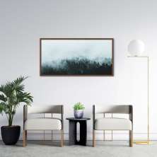 Quadro Pinheiros com névoa Grécia 120x60 Caixa Marrom