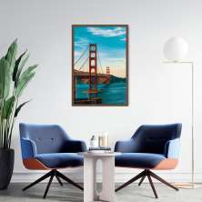 Quadro Ponte Golden Gate Bridge 100x70 Caixa Marrom
