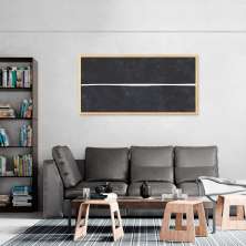 Quadro Preto Linha Minimalista 120x60 Caixa Marfim