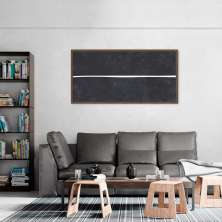 Quadro Preto Linha Minimalista 86x43 Caixa Marrom