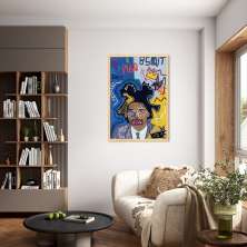 Quadro Releitura Basquiat Portrait 100x70 Caixa Marfim
