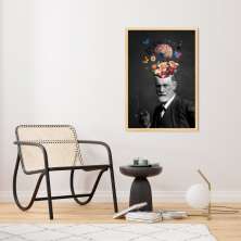 Quadro Sigmund Freud Head Explosion 100x70 Caixa Marfim
