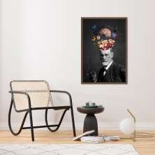 Quadro Sigmund Freud Head Explosion 86x60 Caixa Marrom