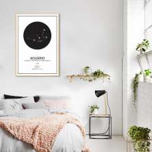 Quadro Signos do Zodíaco Aquário 86x60 Filete Marfim