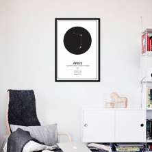 Quadro Signos do Zodíaco Áries 60x43 Caixa Preto