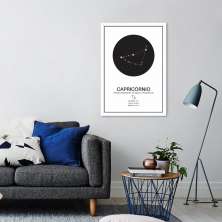 Quadro Signos do Zodíaco Capricórnio 60x43 Caixa Branco