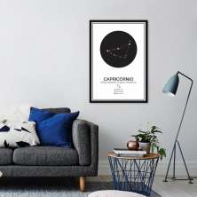 Quadro Signos do Zodíaco Capricórnio 60x43 Caixa Preto