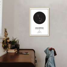 Quadro Signos do Zodíaco Escorpião 43x30 Filete Marfim