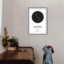Quadro Signos do Zodíaco Escorpião 86x60 Filete Preto