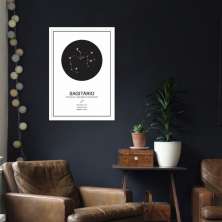 Quadro Signos do Zodíaco Sagitário 86x60 Caixa Branco