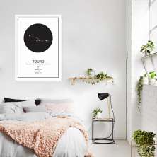 Quadro Signos do Zodíaco Touro 60x43 Caixa Branco