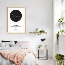 Quadro Signos do Zodíaco Touro 60x43 Caixa Marfim