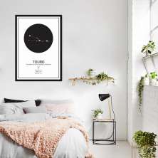 Quadro Signos do Zodíaco Touro 86x60 Caixa Preto