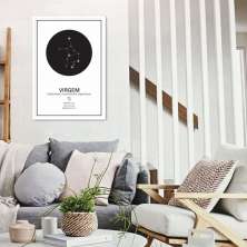 Quadro Signos do Zodíaco Virgem 43x30 Caixa Branco