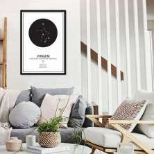 Quadro Signos do Zodíaco Virgem 43x30 Caixa Preto