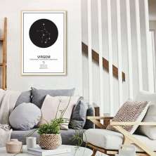 Quadro Signos do Zodíaco Virgem 86x60 Filete Marfim