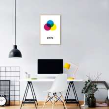 Quadro Sistema de Cores CMYK 60x43 Filete Marfim