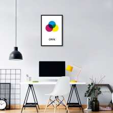 Quadro Sistema de Cores CMYK 86x60 Caixa Preto