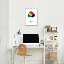 Quadro Sistema de Cores RGB 43x30 Filete Marfim