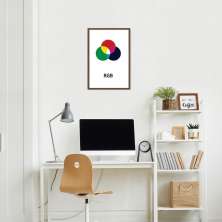 Quadro Sistema de Cores RGB 60x43 Caixa Marrom