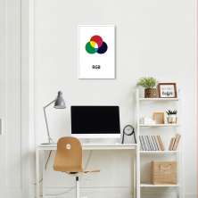 Quadro Sistema de Cores RGB 86x60 Caixa Branco