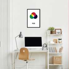 Quadro Sistema de Cores RGB 86x60 Caixa Preto