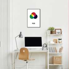 Quadro Sistema de Cores RGB 86x60 Filete Preto