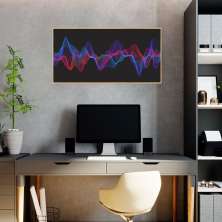 Quadro Sound Wave Colors 100x50 Filete Marfim