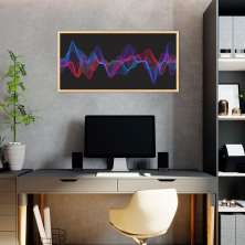 Quadro Sound Wave Colors 120x60 Caixa Marfim
