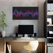 Quadro Sound Wave Colors 120x60 Filete Marrom